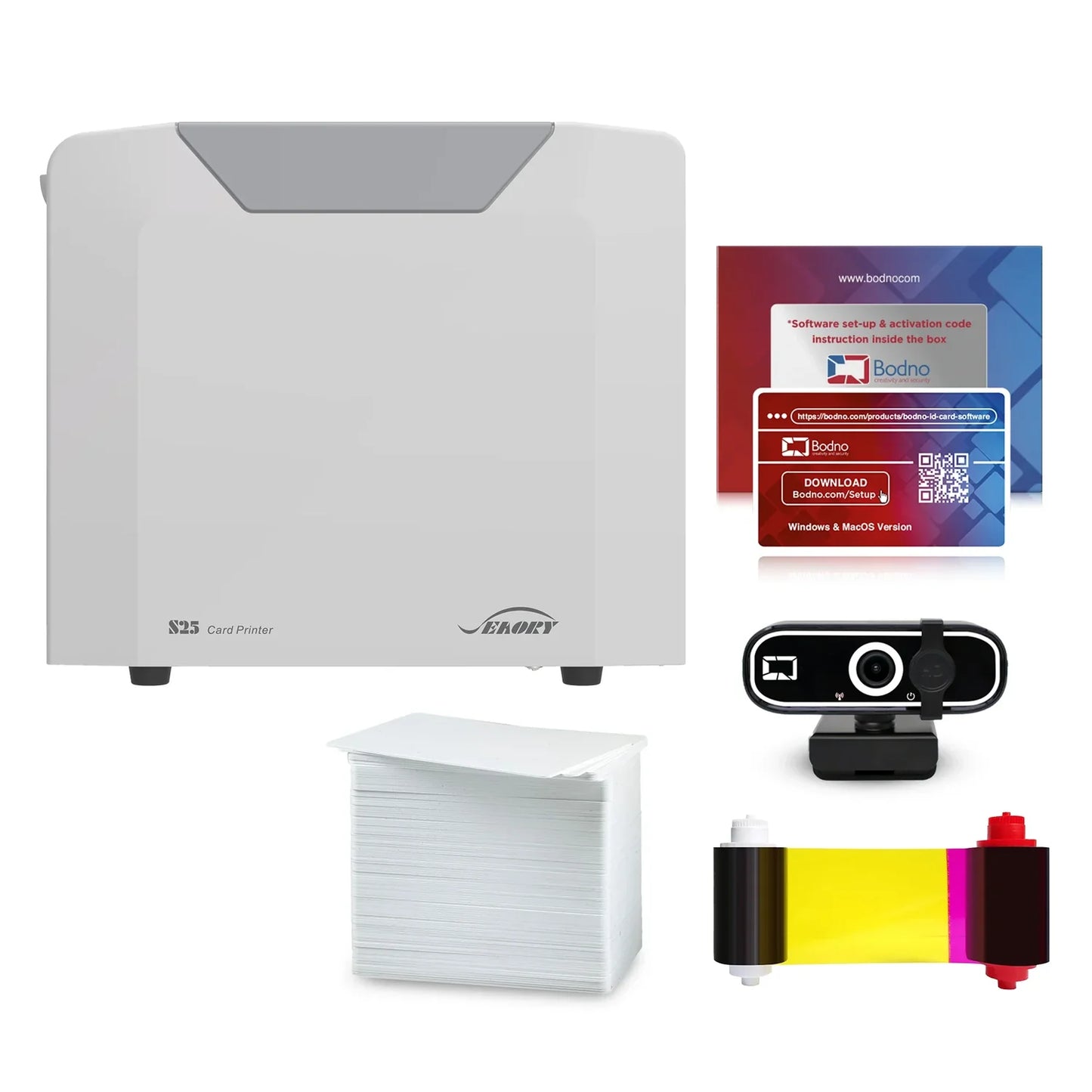 Seaory S25 Single Sided ID Card Printer & Complete Supplies Package