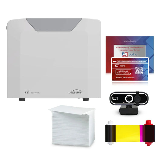 Seaory S25 Single Sided ID Card Printer & Complete Supplies Package