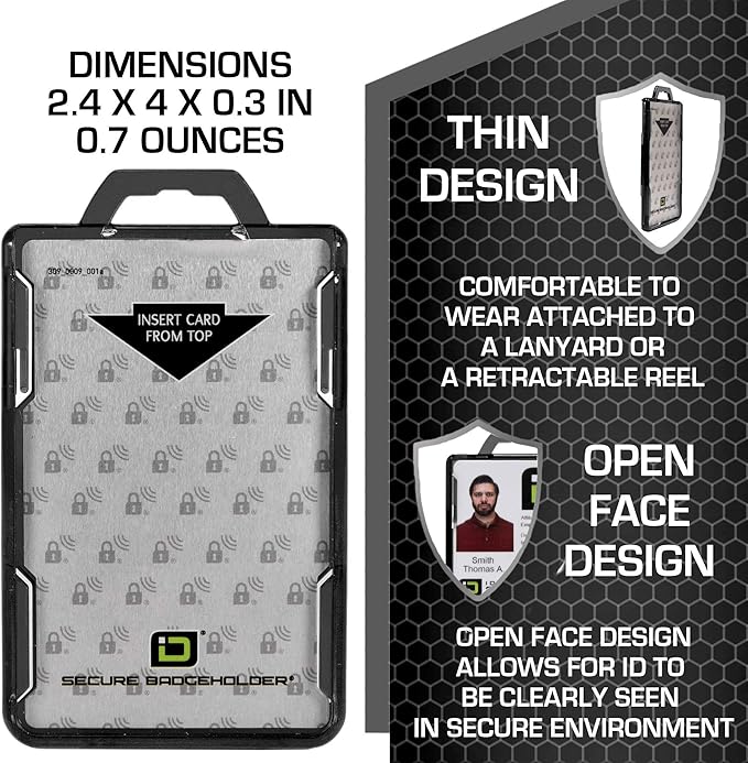 Porta credenciales seguro con bloqueo RFID (Pkt 5)